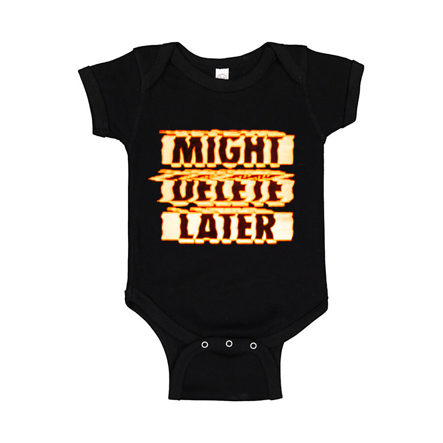 Might Delete Later Baby Romper Onesie - Black