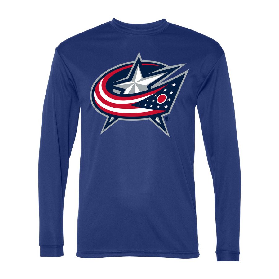 Men's Columbus Blue Jackets Polyester Long Sleeve T-Shirt - Royal Blue