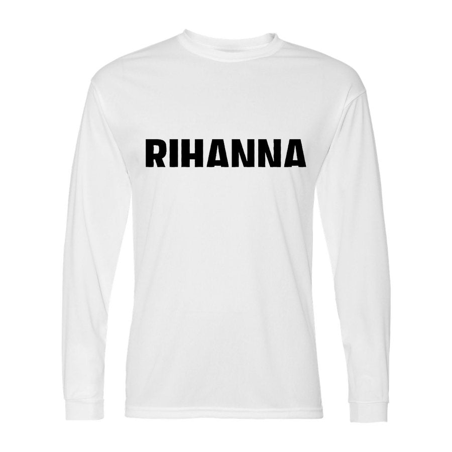 Men's Rihanna Polyester Long Sleeve T-Shirt - White