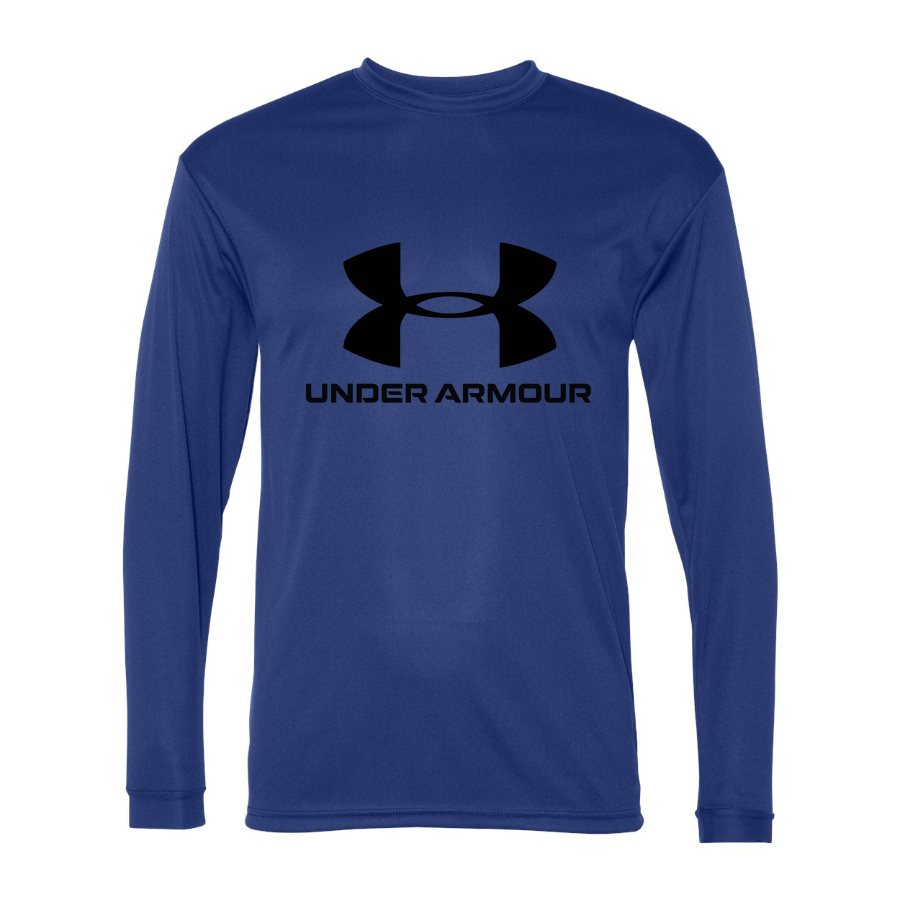 Men's Under Armour Polyester Long Sleeve T-Shirt - Royal Blue