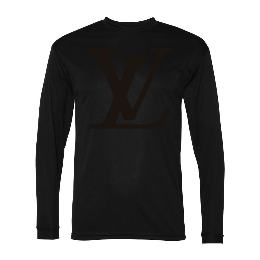 Men's Louis Vuitton Polyester Long Sleeve T-Shirt - Black