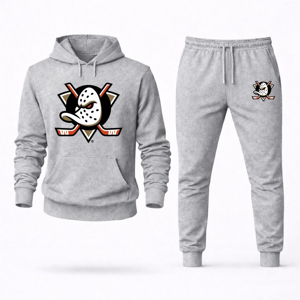 Anaheim Ducks Hoodie and Joggers Set - Grey