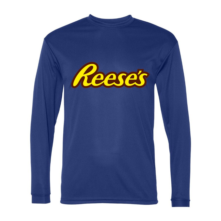 Men's Reeses food Polyester Long Sleeve T-Shirt - Royal Blue