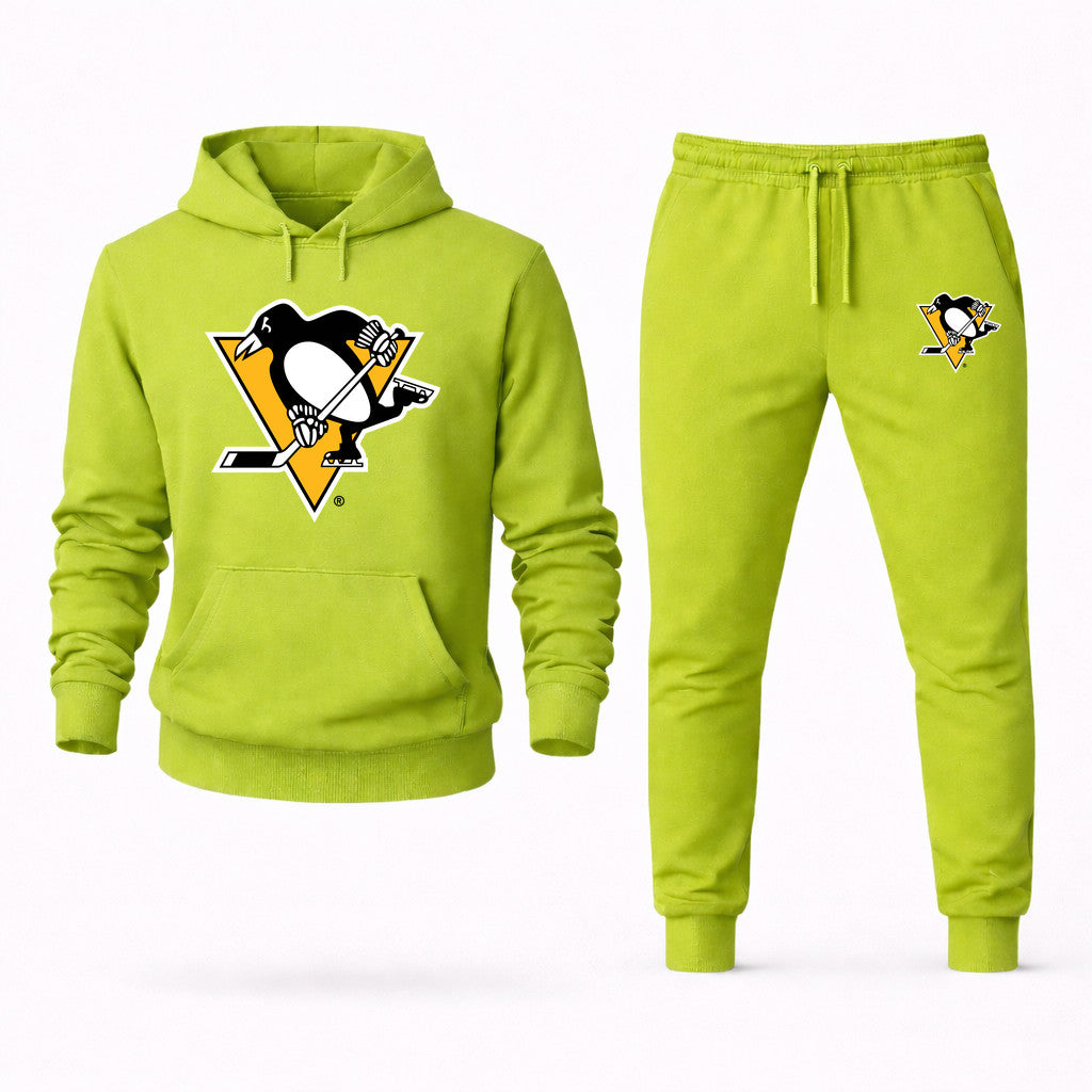 Pittsburgh Penguins Hoodie and Joggers Set - Lime Green