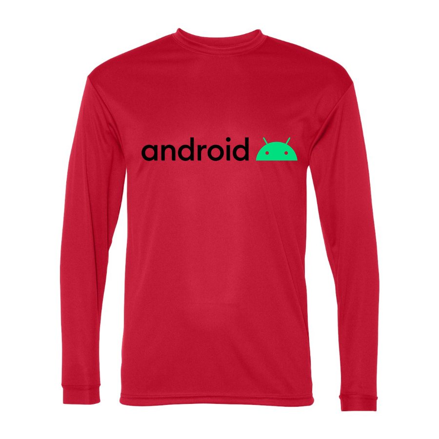 Men's Android Polyester Long Sleeve T-Shirt - Red