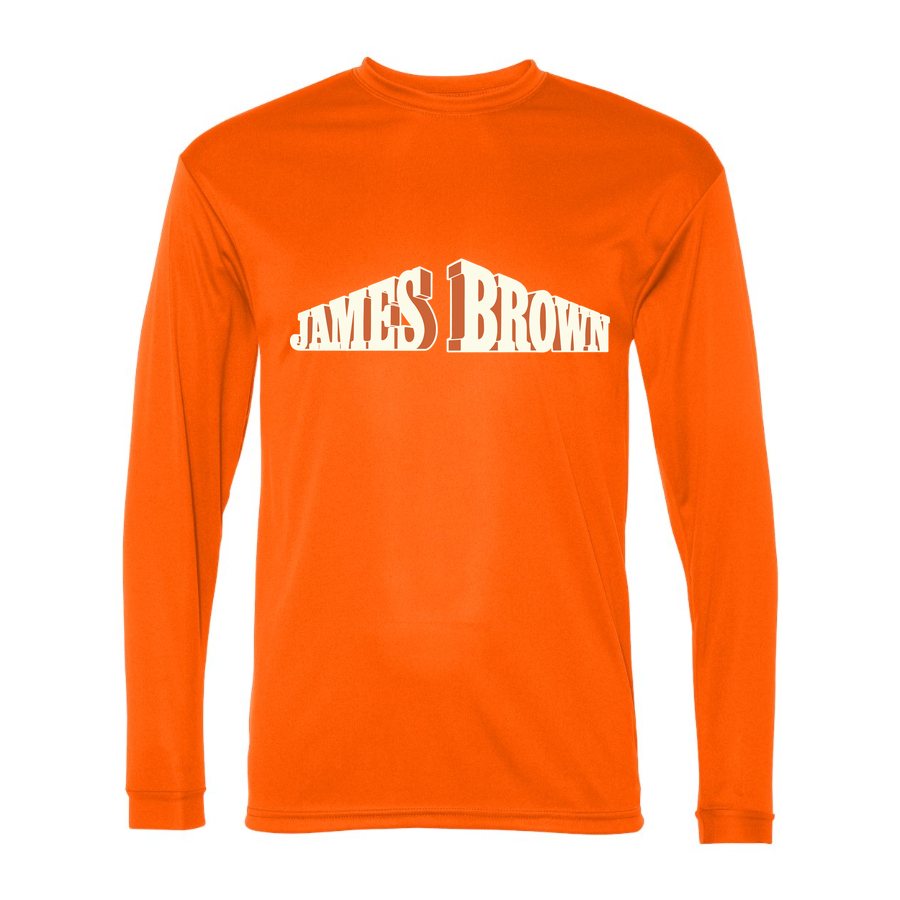 Men's James Brown Polyester Long Sleeve T-Shirt - Safety Orange