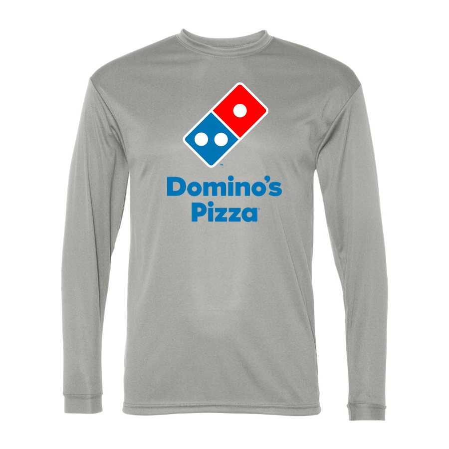 Men's Domino's Pizza Polyester Long Sleeve T-Shirt - Silver