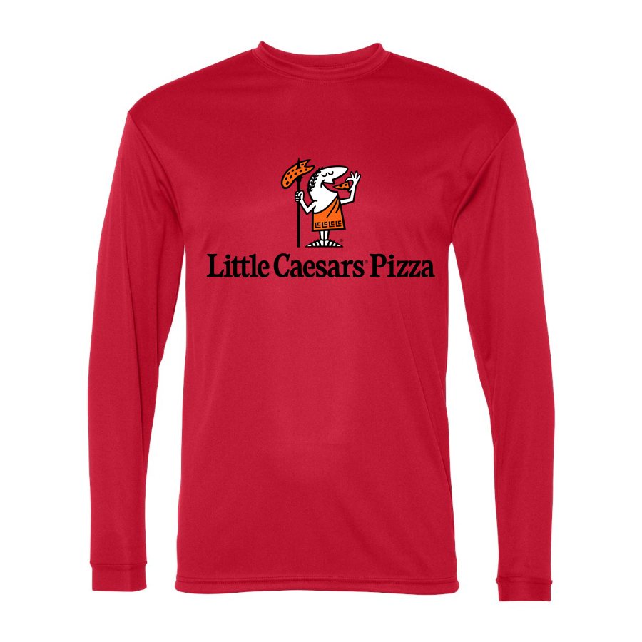 Men's Little Caesars Polyester Long Sleeve T-Shirt - Red