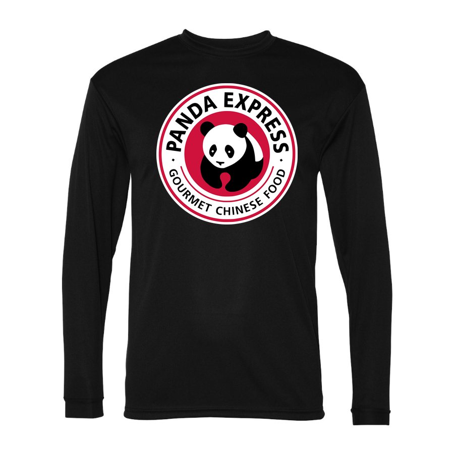 Men's Panda Express Polyester Long Sleeve T-Shirt - Black