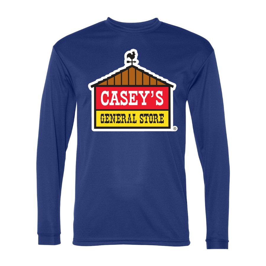 Men's Caseys General Stores Polyester Long Sleeve T-Shirt - Royal Blue