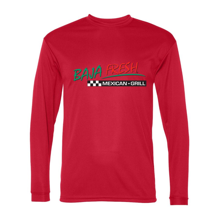 Men's Baja Fresh Polyester Long Sleeve T-Shirt - Red