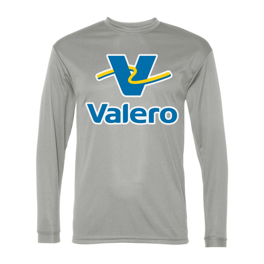 Men's Valero Gas Station Polyester Long Sleeve T-Shirt - Silver