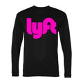 Men's Lyft pink Polyester Long Sleeve T-Shirt - Black