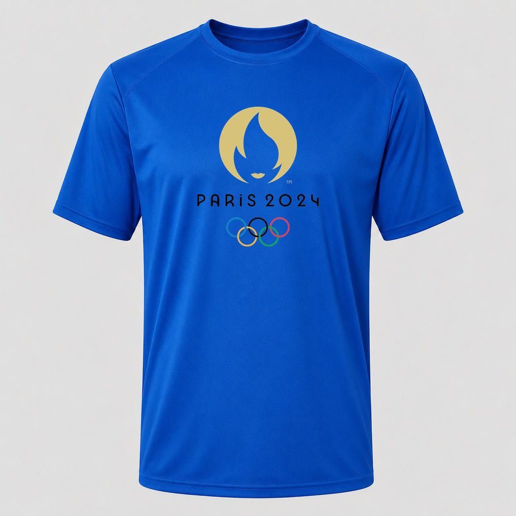 Men's Olympics 2024 Paris Black Performance T-Shirt - Royal Blue