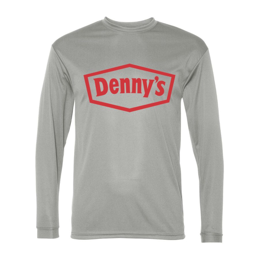 Men's Dennys Alternate Polyester Long Sleeve T-Shirt - Silver