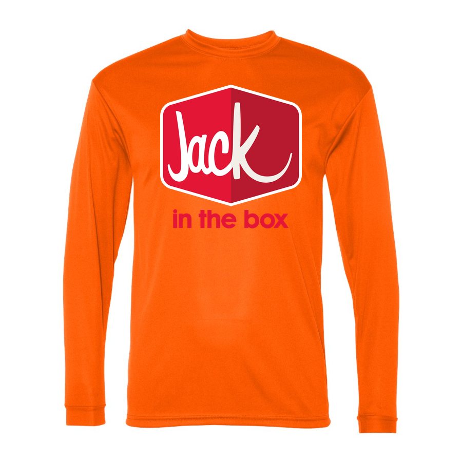 Men's Jack in the Box Polyester Long Sleeve T-Shirt - Safety Orange