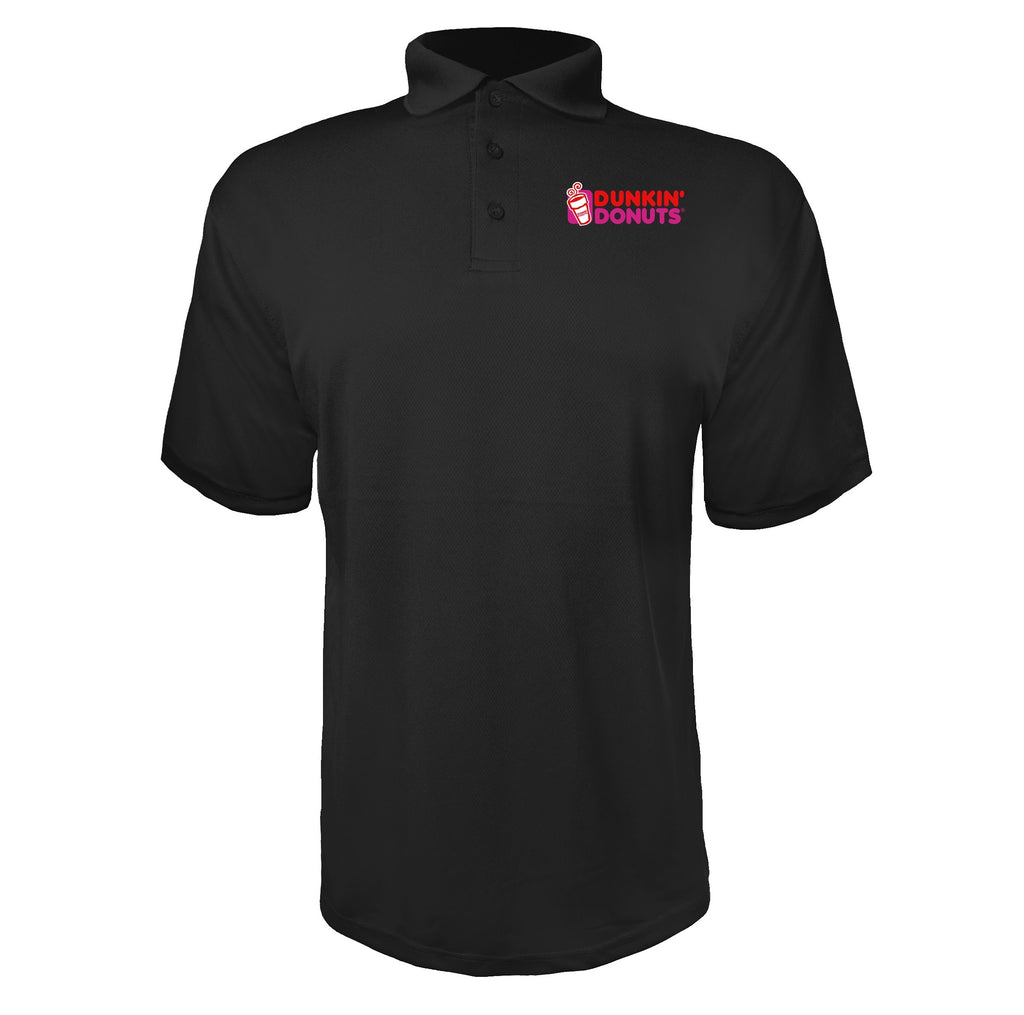Dunkin' Donuts men's polyester polo in Black