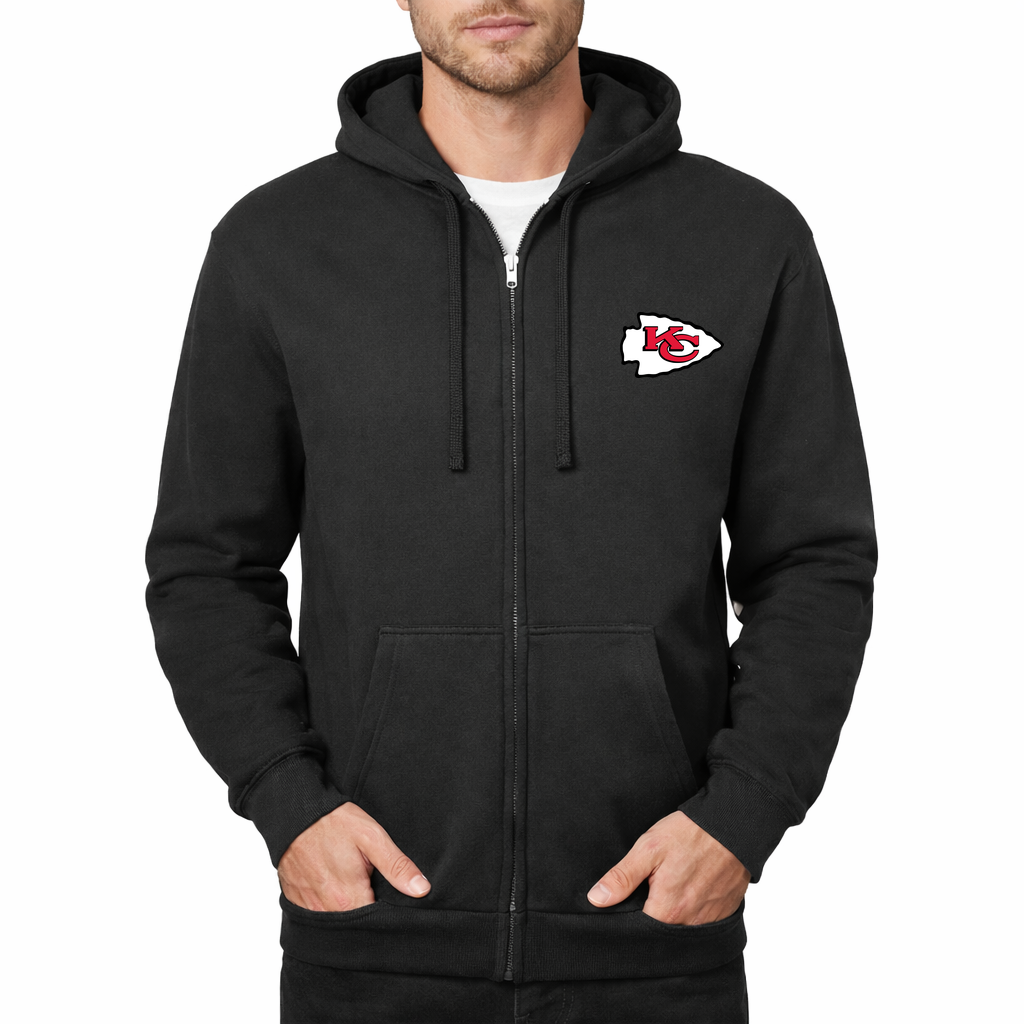 Men's Kansas City Chiefs Zipper Hoodie - Black