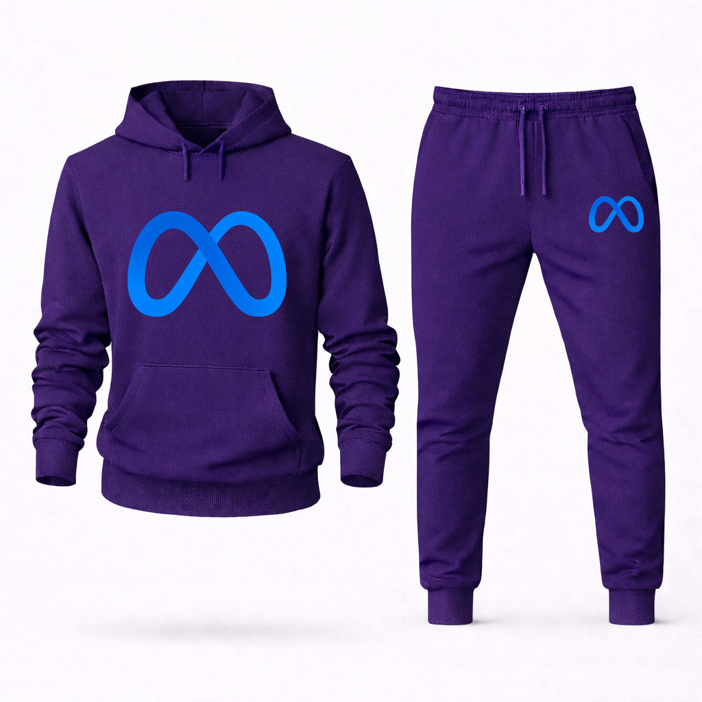 Meta Hoodie and Joggers Set - Purple