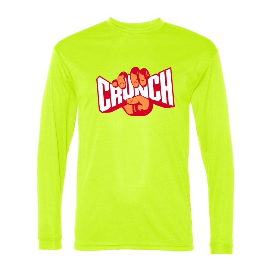 Men's Crunch Fitness Polyester Long Sleeve T-Shirt - Safety Yellow
