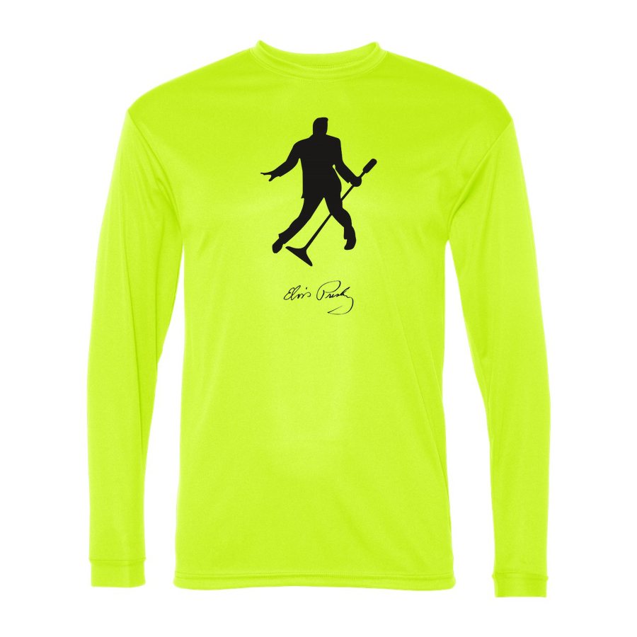 Men's Elvis Presley Polyester Long Sleeve T-Shirt - Safety Yellow