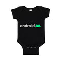 Android White Logo Baby Romper Onesie - Black