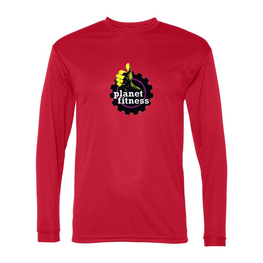 Men's Planet Fitness Polyester Long Sleeve T-Shirt - Red