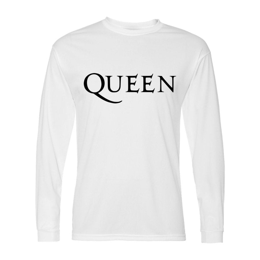 Men's Queen Polyester Long Sleeve T-Shirt - White