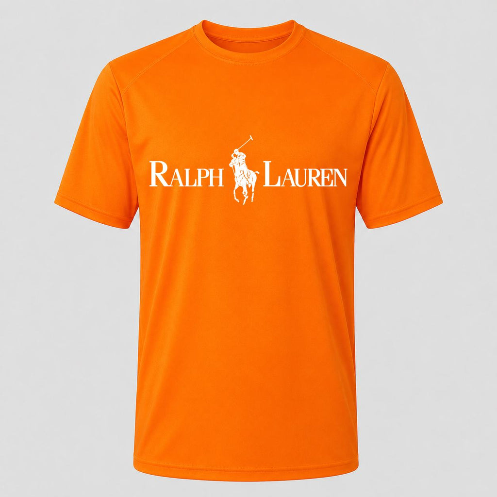 Men's Polo Ralph Lauren White Performance T-Shirt - Orange