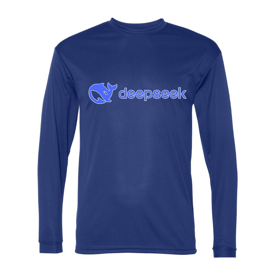 Men's DeepSeek Polyester Long Sleeve T-Shirt - Royal Blue