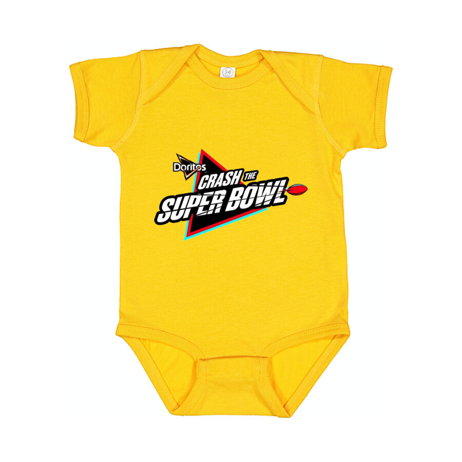 Crash the Super Bowl Baby Romper Onesie - Yellow