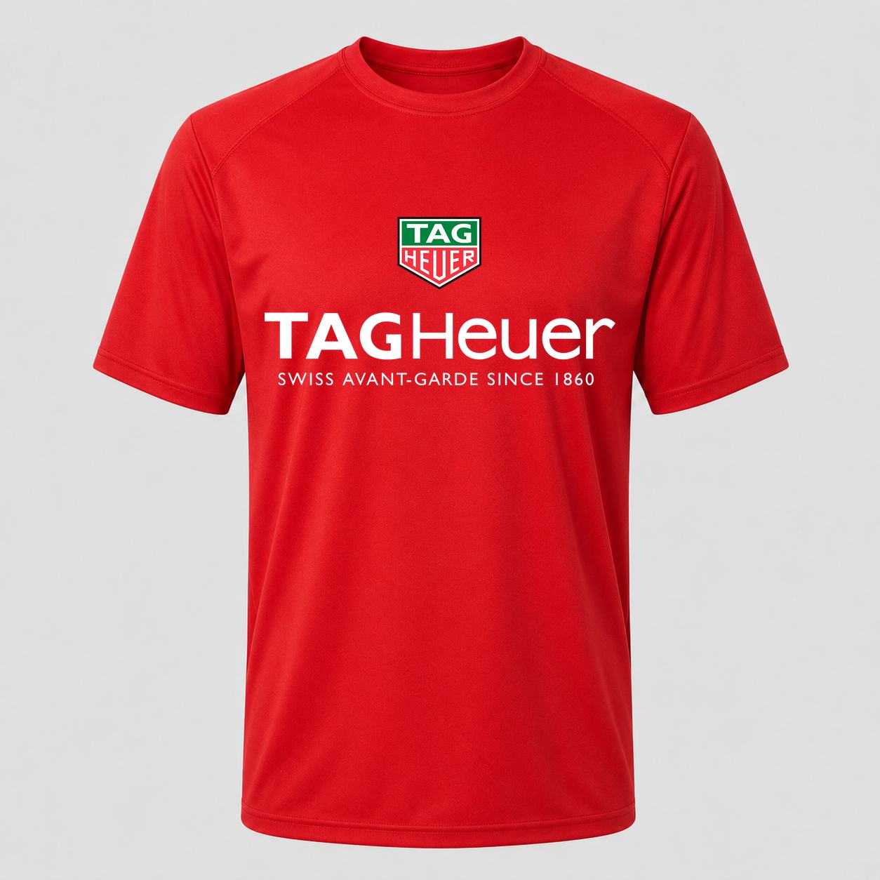 Men's TAG Heuer White Performance T-Shirt - Red