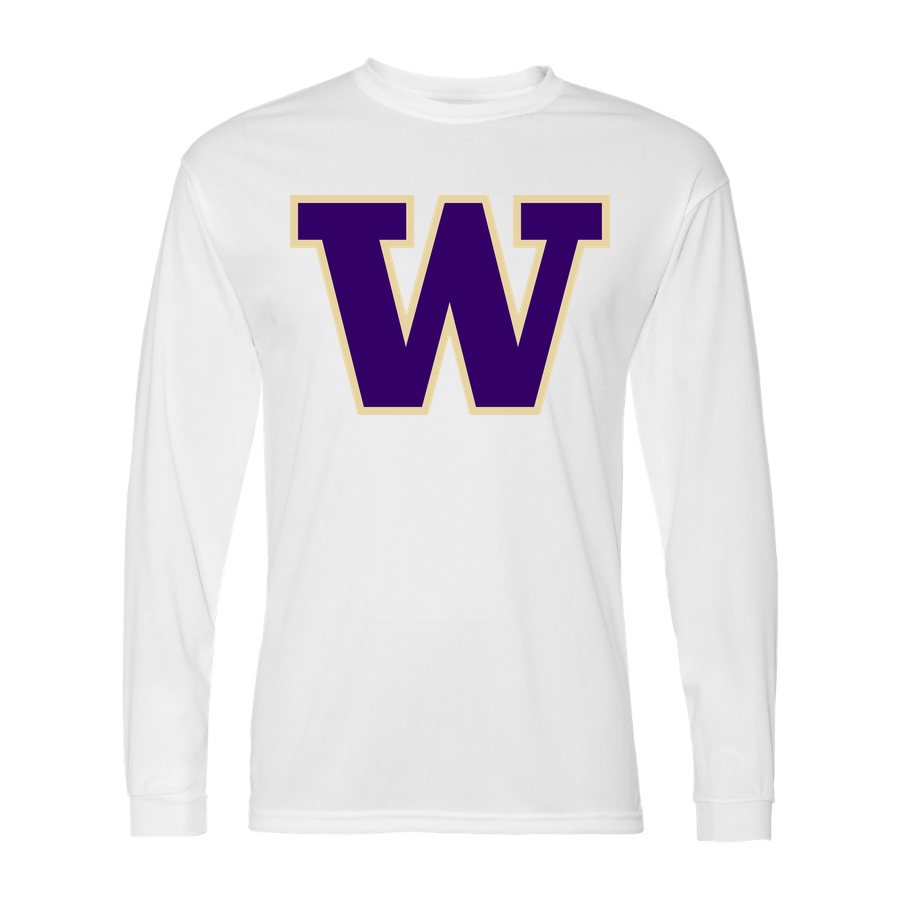 Men's Washington Huskies Polyester Long Sleeve T-Shirt - White