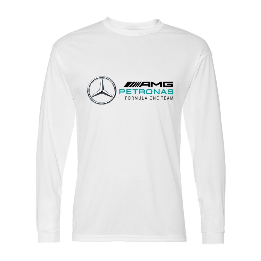Men's Mercedes AMG Petronas Formula One Team Polyester Long Sleeve T-Shirt - White