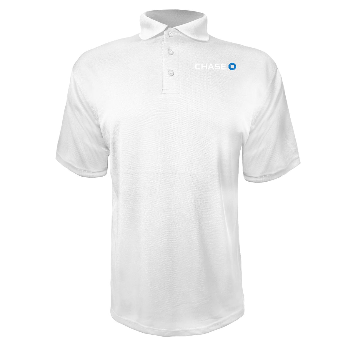 Chase White men's polyester polo in White