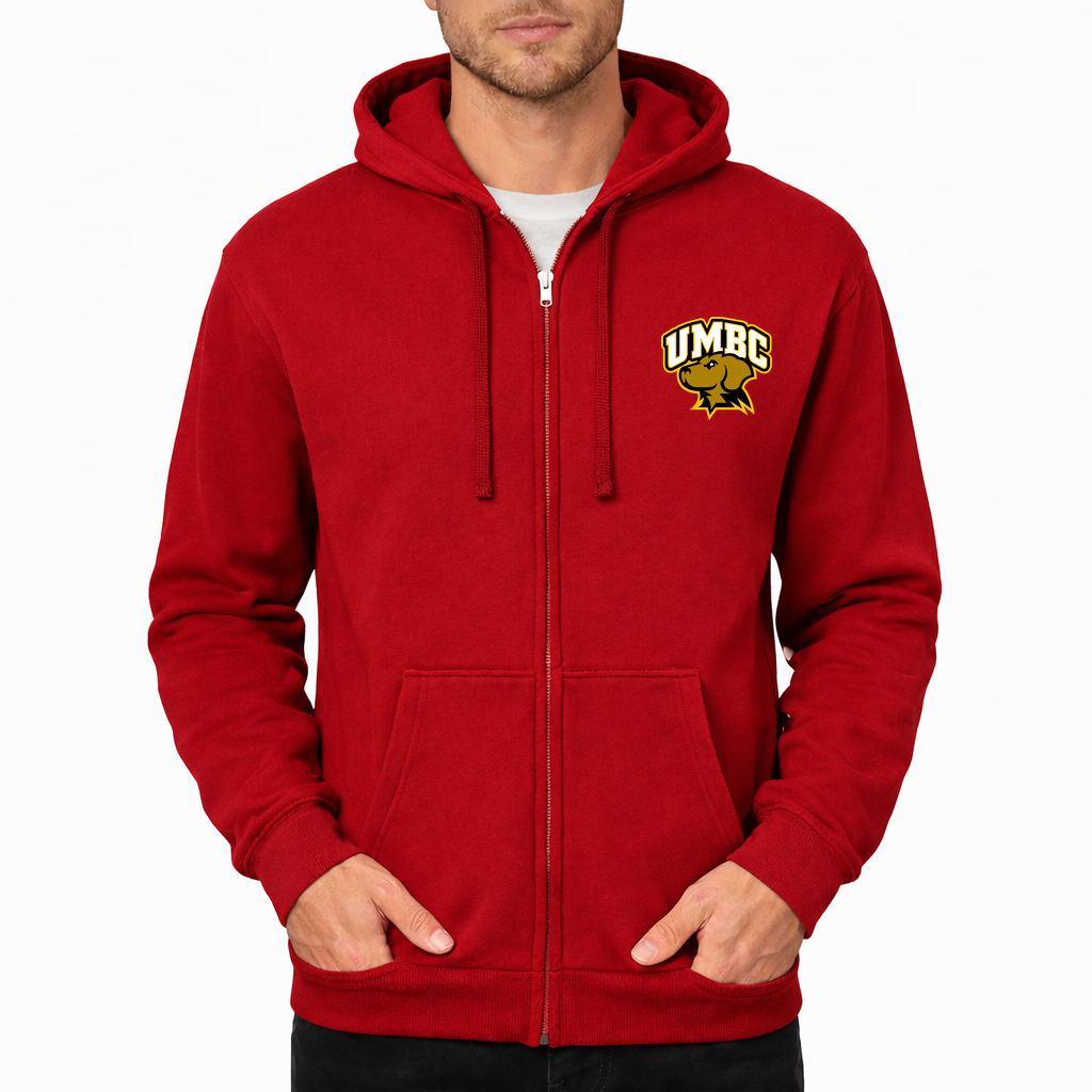 Men's UMBC Retrievers Zipper Hoodie - Red