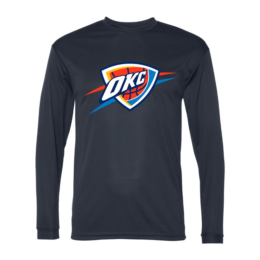 Men's Oklahoma City Thunder Polyester Long Sleeve T-Shirt - Navy