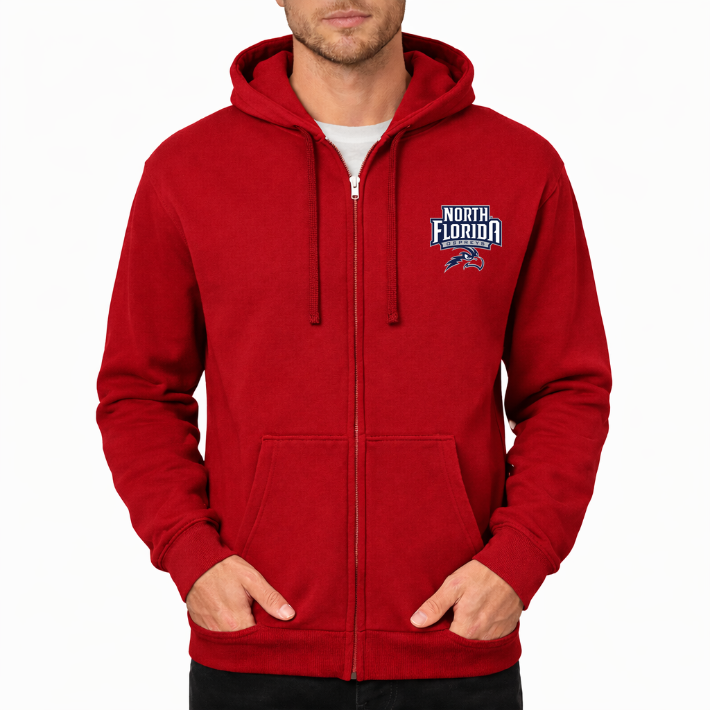 Men's UNF Ospreys Zipper Hoodie - Red
