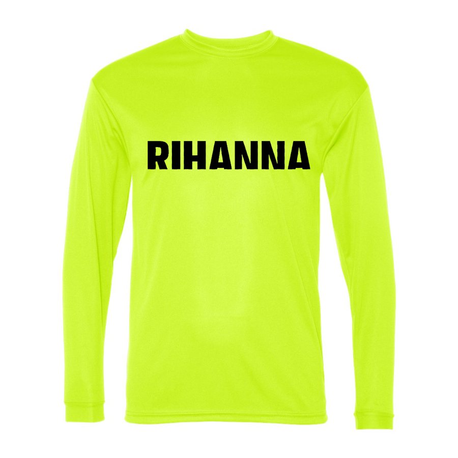 Men's Rihanna Polyester Long Sleeve T-Shirt - Safety Yellow