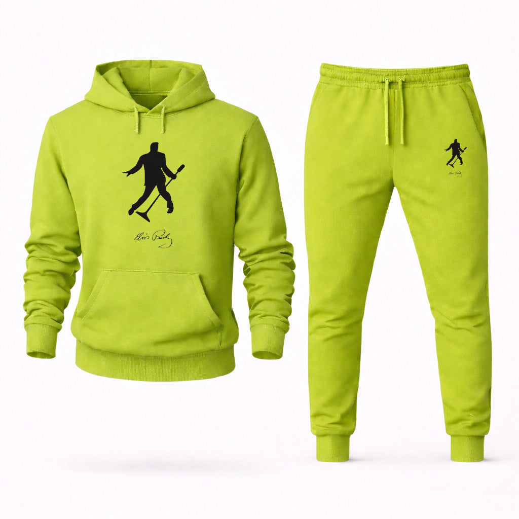 Elvis Presley Hoodie and Joggers Set - Lime Green