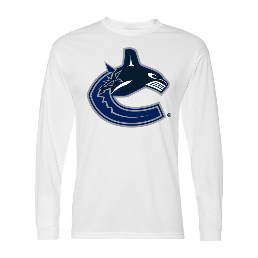 Men's Vancouver Canucks Polyester Long Sleeve T-Shirt - White