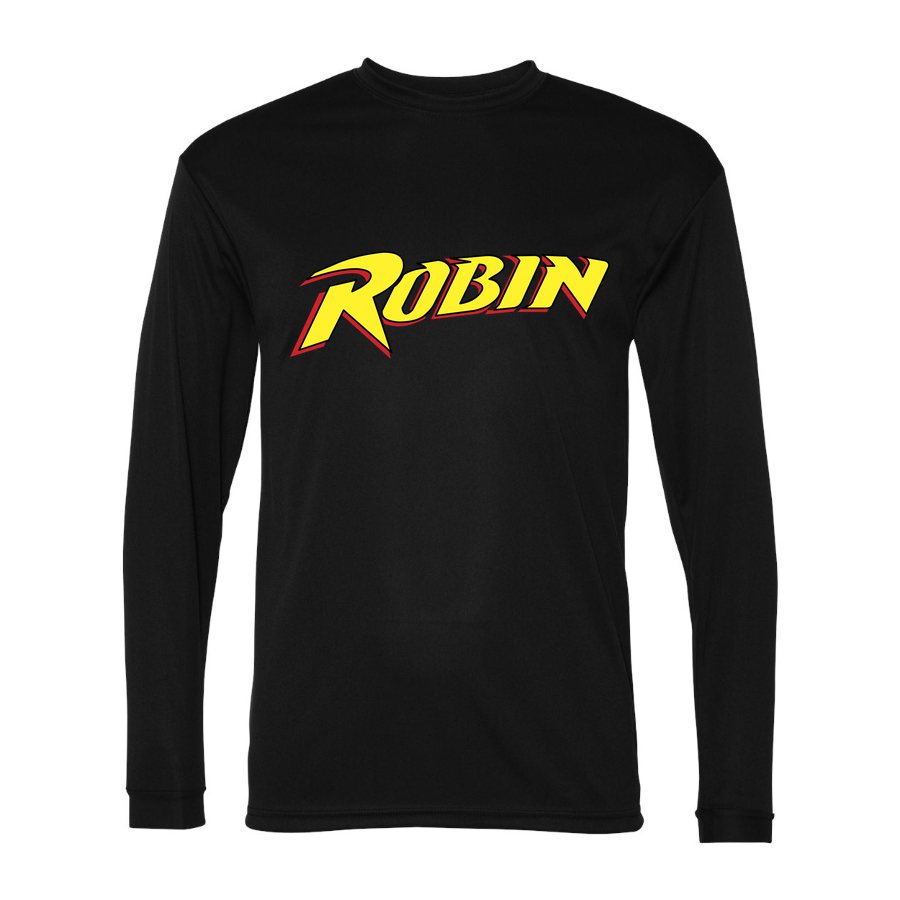 Men's Robin Polyester Long Sleeve T-Shirt - Black