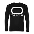 Men's Oracle White Logo Polyester Long Sleeve T-Shirt - Black