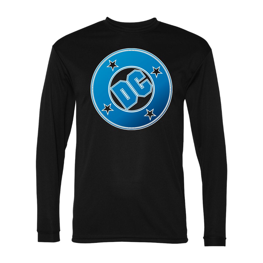 Men's DC Comics Polyester Long Sleeve T-Shirt - Black