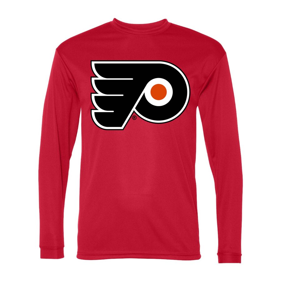 Men's Philadelphia Flyers Polyester Long Sleeve T-Shirt - Red