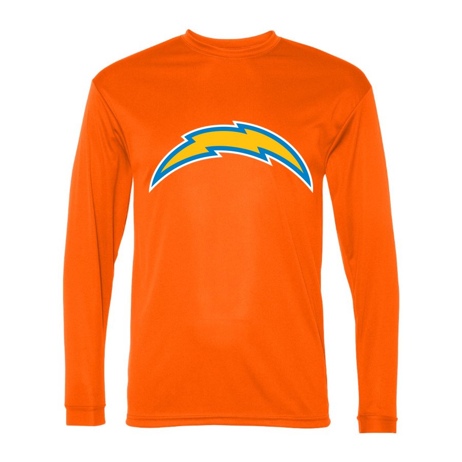 Men's Los Angeles Chargers Polyester Long Sleeve T-Shirt - Safety Orange
