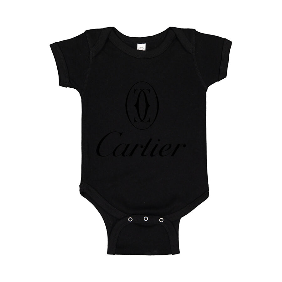 Cartier Black Logo Baby Romper Onesie - Black