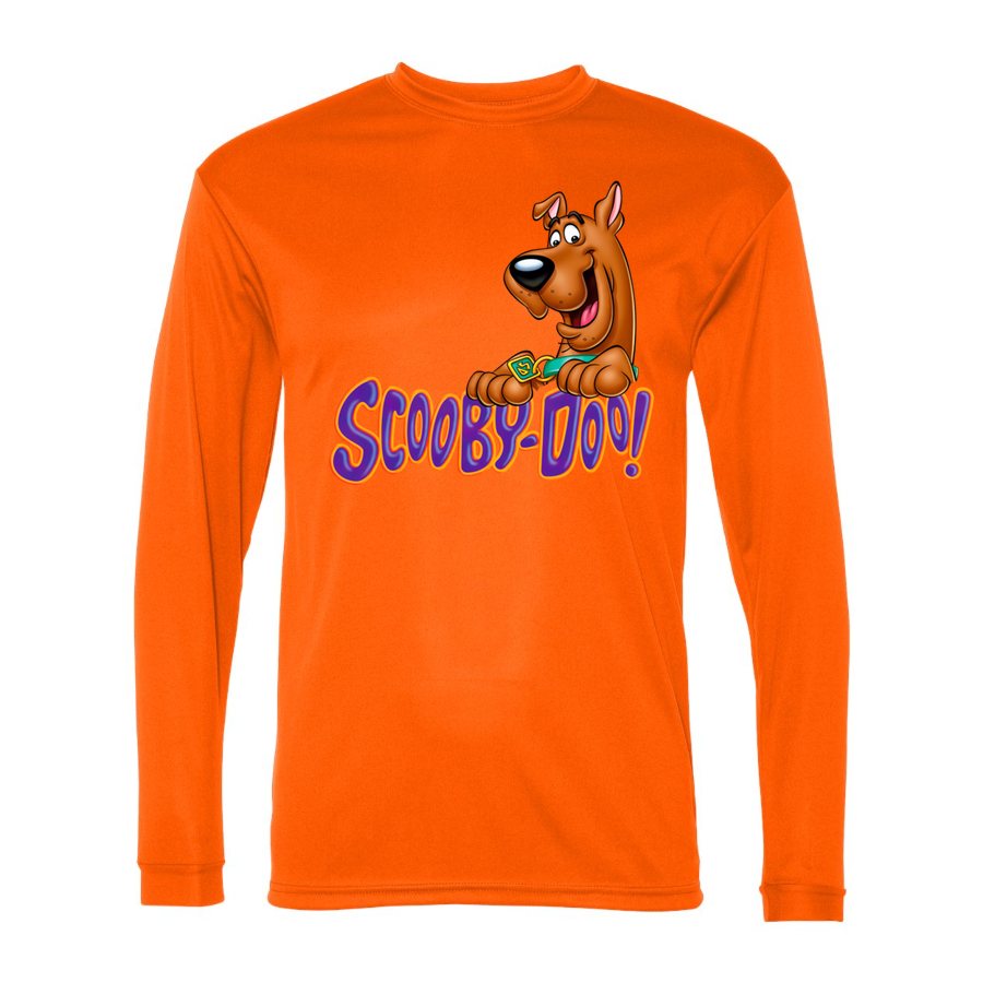 Men's Scooby Doo Polyester Long Sleeve T-Shirt - Safety Orange