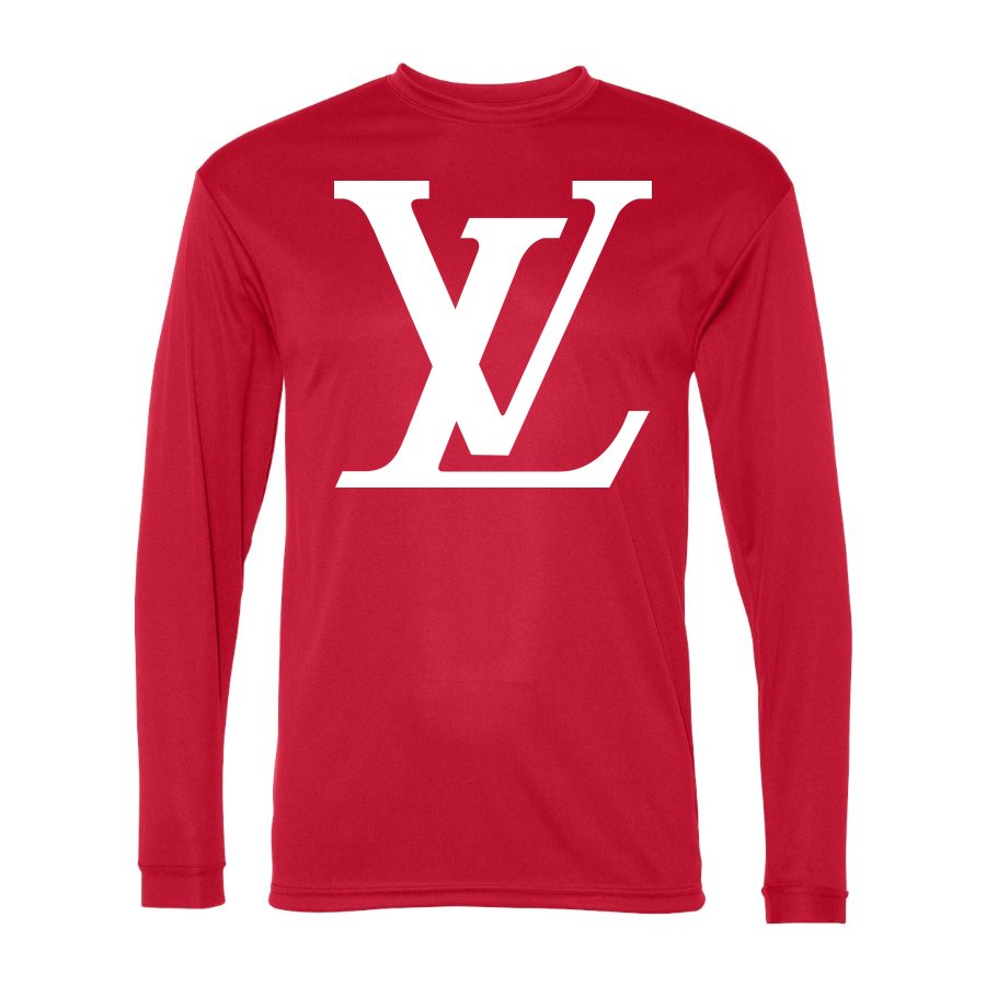 Men's Louis Vuitton white Polyester Long Sleeve T-Shirt - Red