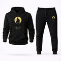 Paris 2024 Olympics Black Hoodie and Joggers Set - Black